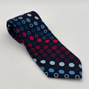 Yves Saint Laurent Geometric Tie - Red and Blue